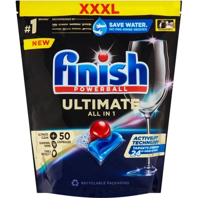 Finish Ultimate All in 1 Lemon Sparkle kapsle do myčky nádobí 50 ks