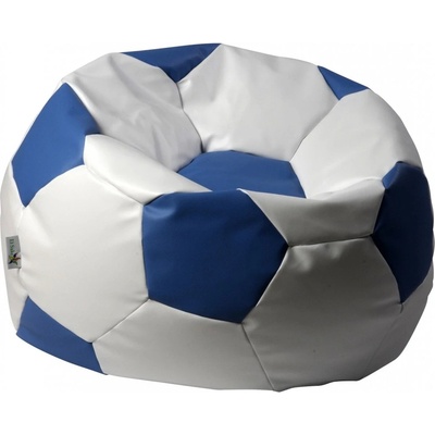 ANTARES Euroball medium Sedací pytel 65x65x45cm koženka bílá/modrá