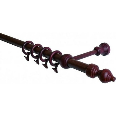 GARNÝŽE-HEBR Garnýž dřevěná mahagon jednoduchá 180 cm
