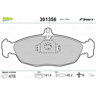 Sada brzdových platničiek kotúčovej brzdy VALEO 301356