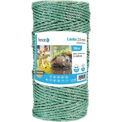 fencee Lanko pro elektrický ohradník, průměr 2,5 mm, zelené, délka 100 m