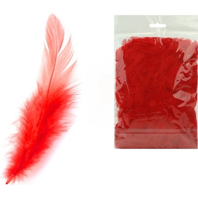 Peří barevné Luma, červené, 10g