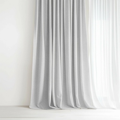 Goldea dekorační exkluzivní závěs - stříbrný se třpytkami 140x135 cm
