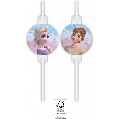 Procos Papírové brčka Frozen II Wind 22 cm 4 ks