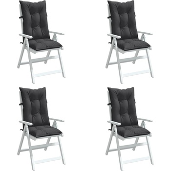 vidaXL Възглавници за стол 4 бр меланж антрацит 120x50x7 см плат (4002344)