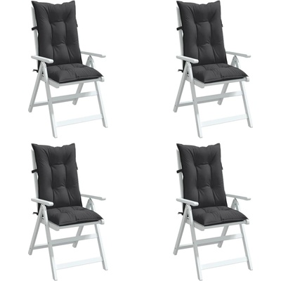vidaXL Възглавници за стол 4 бр меланж антрацит 120x50x7 см плат (4002344)