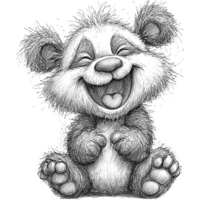 DTF nažehľovačka DTF transfer/nažehľovačka Panda čiernobiela 2 Rozmer: do 13cm