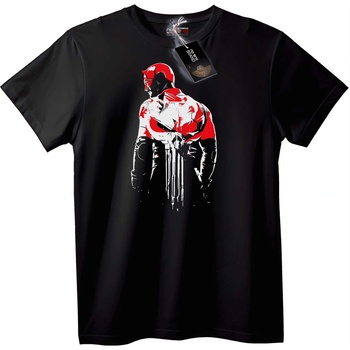 NOONEBRAND Тениска Daredevil & Punisher сливане - 6XL, Black