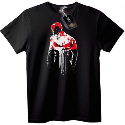 NOONEBRAND Тениска Daredevil & Punisher сливане - 6XL, Black