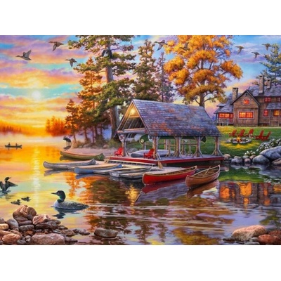 Hi Stone Diamantový obrázek Lakehouse 30 x 40 cm – Zbozi.Blesk.cz