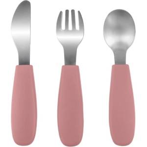 Zopa Silicone Children's Cutlery прибор за деца 6 m+ Old Pink 3 бр