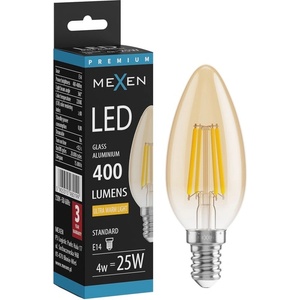 Mexen Vintis LED крушка с нажежаема жичка E14, C35, 4W, Топло - 2200K, 400 lm, кехлибар (L154-E14-0422-50)