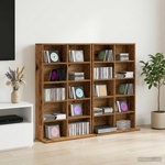 vidaXL Кабинет за CD 2 бр. Дъбова дървесина 65 x 23, 5 x 97, 5 см (8012687)