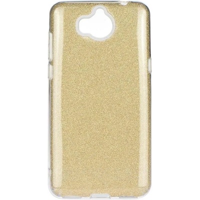 Forcell Блестящ Силиконов Калъф за Huawei Y5/Y6 2017, Forcell Shining Case, Златист (5901737848994)
