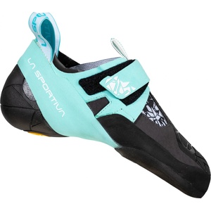 La Sportiva Дамски обувки с велкро La Sportiva Women's Skwama Vegan Climbing shoes - Carbon / Turquoise - размер 35, 5 (EU) (301-0757-0116)
