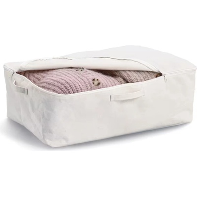 Zeller Present Úložný textilní box se zipem na uložení textilu CREAM, 60 × 39 × 18 cm