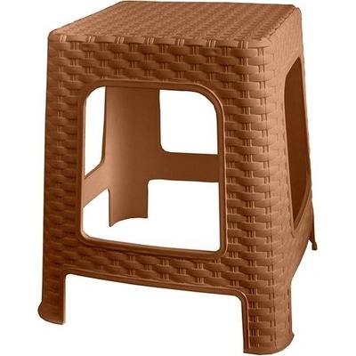 MEGA PLAST Taburetka záhradná polyratan, okrová 36 × 33 ×33 cm