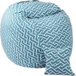 Pufrelax Комплект Барбарон и декоративна възглавница 600л. King Size, Zippity Turquoise, Перящ се калъф, Пълнеж с микс от мемори пяна и дунапрен, Гама Premium