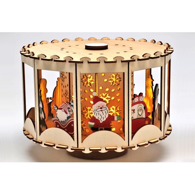 OEM - Vánoční lampička carousel kolotoč s LED 20 cm - 8721037126311