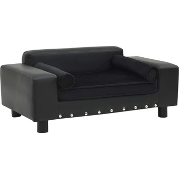 vidaXL Dog sofa 81x43x31 cm black pleather 170954