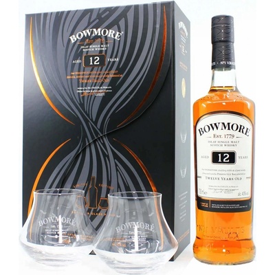 Bowmore 12y 40% 0,7 l (darčekové balenie 2 poháre)