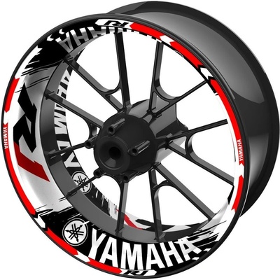 SEFIS jednodielne polepy na kolesá YAMAHA YZF-R1 čierno-biela