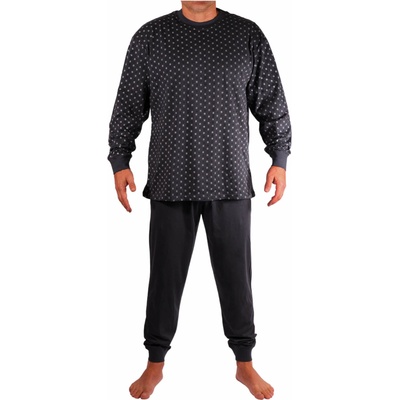 H&F Hopefine Mireček pánske pyžamo s nápletmi W-042C tmavo šedá