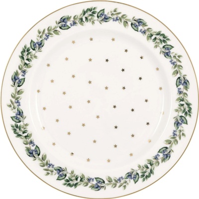 GREEN GATE Porcelánový talíř Philippa Petit White Ø 20,5 cm, zelená barva, porcelán