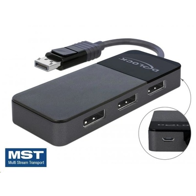 Delock Сплитер, DeLock, DisplayPort 1.4 1 x DisplayPort вход > 3 x изход, 87737 (87737)