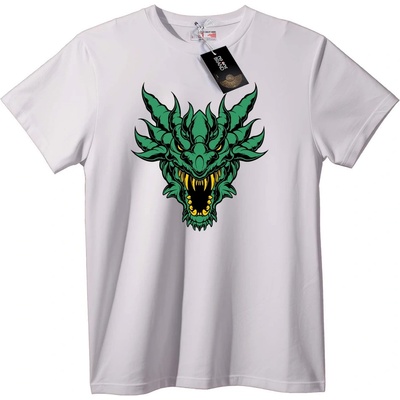 NOONEBRAND Тениска Зелен дракон - 7XL, White