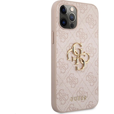 GUESS Гръб Guess PU 4G Metal Logo Case за iPhone 12/12 Pro - Розов (3666339006839)