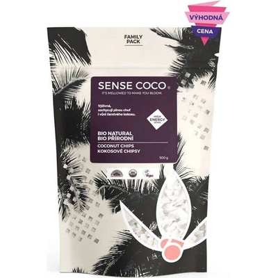 Sense coco Bio kokosové chipsy přírodní family pack 500 g