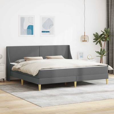 vidaXL Рамка за легло с матрак Тъмен сив 180 x 200 cm Полиестер (3414750)
