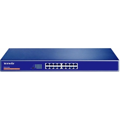 Tenda TEG1016G 16-port Gigabit Switch, 16x 10/100/1000 Mb/s, Fanless, MAC 8K, i na zeď, Rackmount