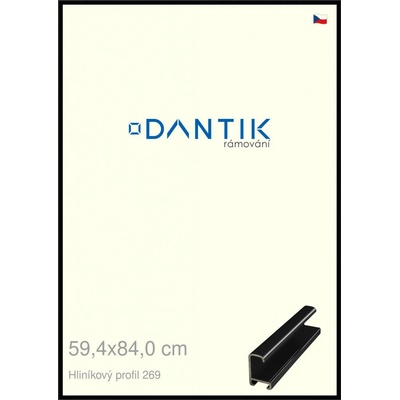 DANTIK rám na obraz 59,4x84 Černá lesklá