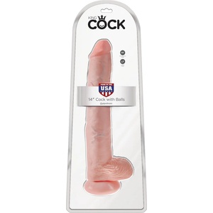 King Cock - голям дилдо с тестиси - 35см - натурален