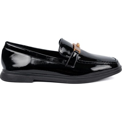 Komfortní mokasíny černé dámské bez podpatku