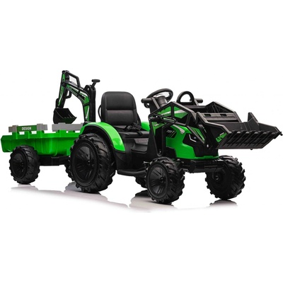 Beneo Elektrický traktor TOP-WORKER 12V s naberačkami a prívesom zelena