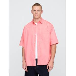 GAP Oversize поплинова риза GAP GAP | Rozov | МЪЖЕ | M