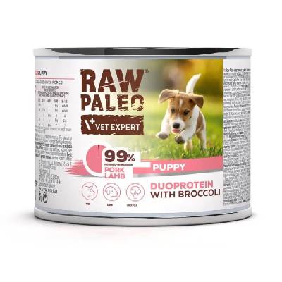 RAW PALEO Duoprotein Pork & Lamb Puppy - мокра храна за кучета - 200g (5902414212183)