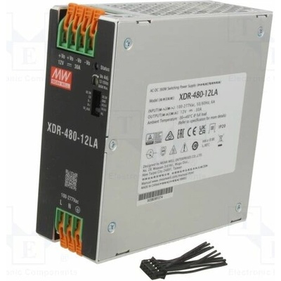 MEAN WELL XDR-480-12LA Napájecí zdroj: spínaný; na lištu DIN; 480W; 12VDC; 0÷30A; OUT: 1