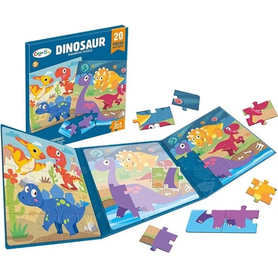 Raya Toys Магнитен пъзел 2 в 1 Raya Toys - Динозаври, 2 х 20 части (502122141)