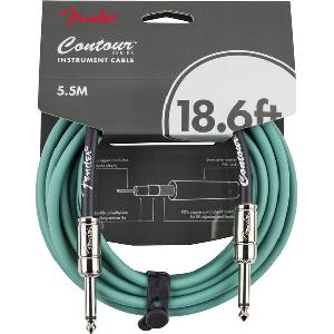 Fender Contour Кабел за китара, Sherwood Green, 6.3mm/6.3mm, 5.5m (Contour, Sherwood Green, 18')