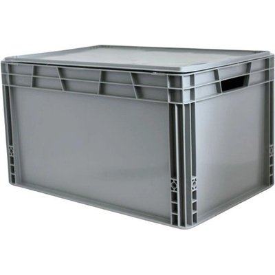 Tavobal Euro přepravka s víkem 600 x 400 x 340 mm, šedá