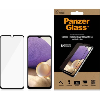 Panzer Стъклен протектор PanzerGlass за Samsung Galaxy A13, A23, M23 5G, M33 5G, CaseFriendly - Черен