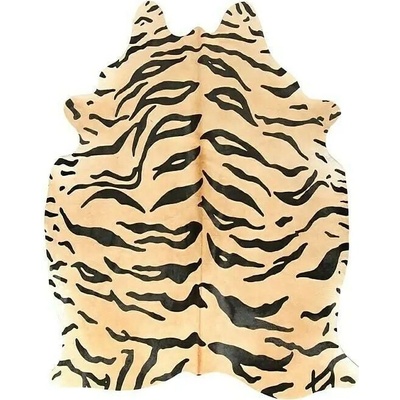 Dekoračná kožušina Tiger, pravá hovädzia koža, 3–4 m², béžovočierna, FK11001311SBT