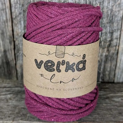 Velká vlna Špagát 3mm Fuchsie s lurexem