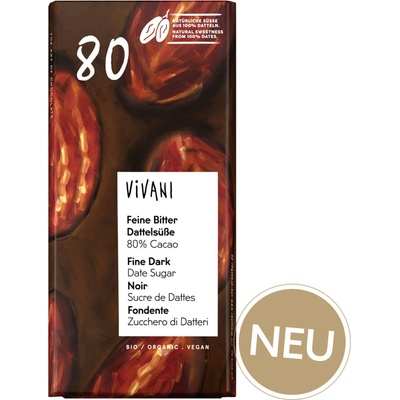 Vivani Hořká s datlemi 80% kakaa 80 g