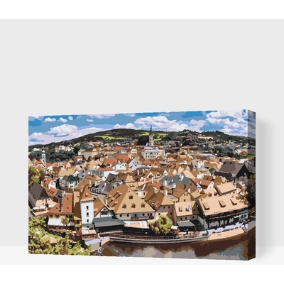 Painting Queens Malování podle čísel Výhled na město Český Krumlov 60 x 80 cm bez rámu PBN/CITYVIEWCESKYKRUMLOV/60 x 80/WO