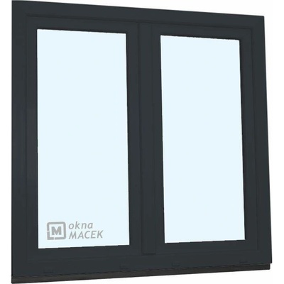 KNIPPING Plastové okno - 70 AD, 1200x1200 mm, O+OS klapačka, antracit Barva, imitace: antracit/bílá (jednostranně)